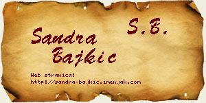Sandra Bajkić vizit kartica